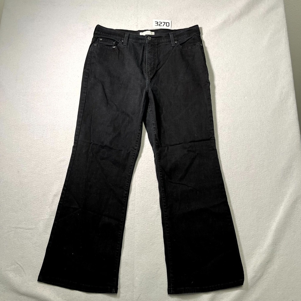 Levi's 512 Perfectly Slimming Jeans Womens 18 Black Denim Stretch Boot Cut Leg